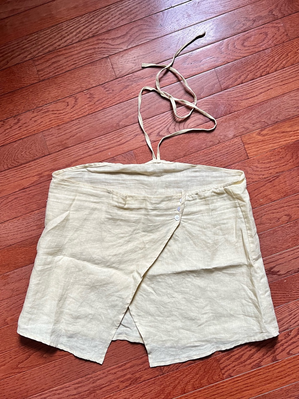 Deiji Studios Butter Yellow Linen Halter Top - Picture 4 of 7